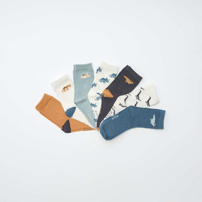 Pack de 7 pares de medias estampados BEIGE