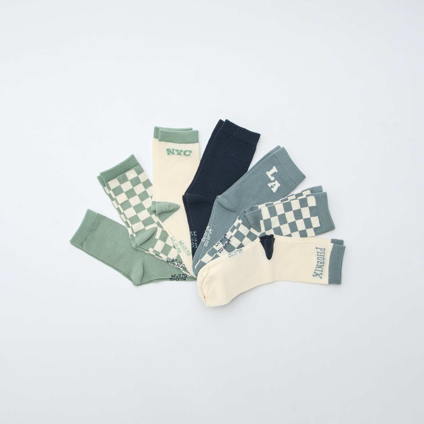 Pack de 7 pares de medias estampados VERDE