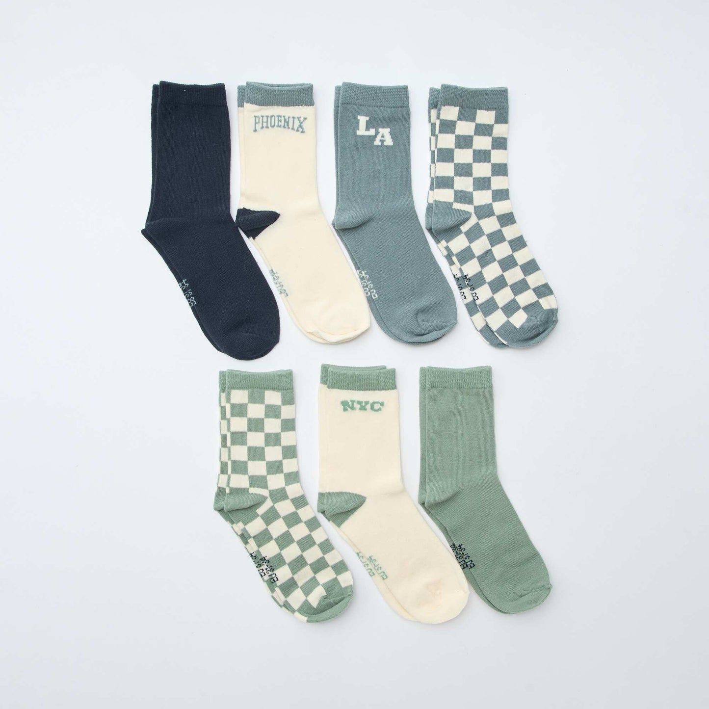 Pack de 7 pares de medias estampados VERDE