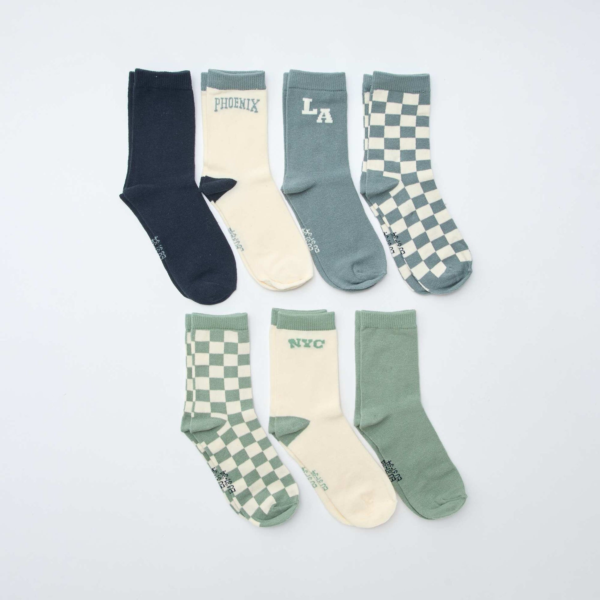 Pack de 7 pares de medias estampados VERDE
