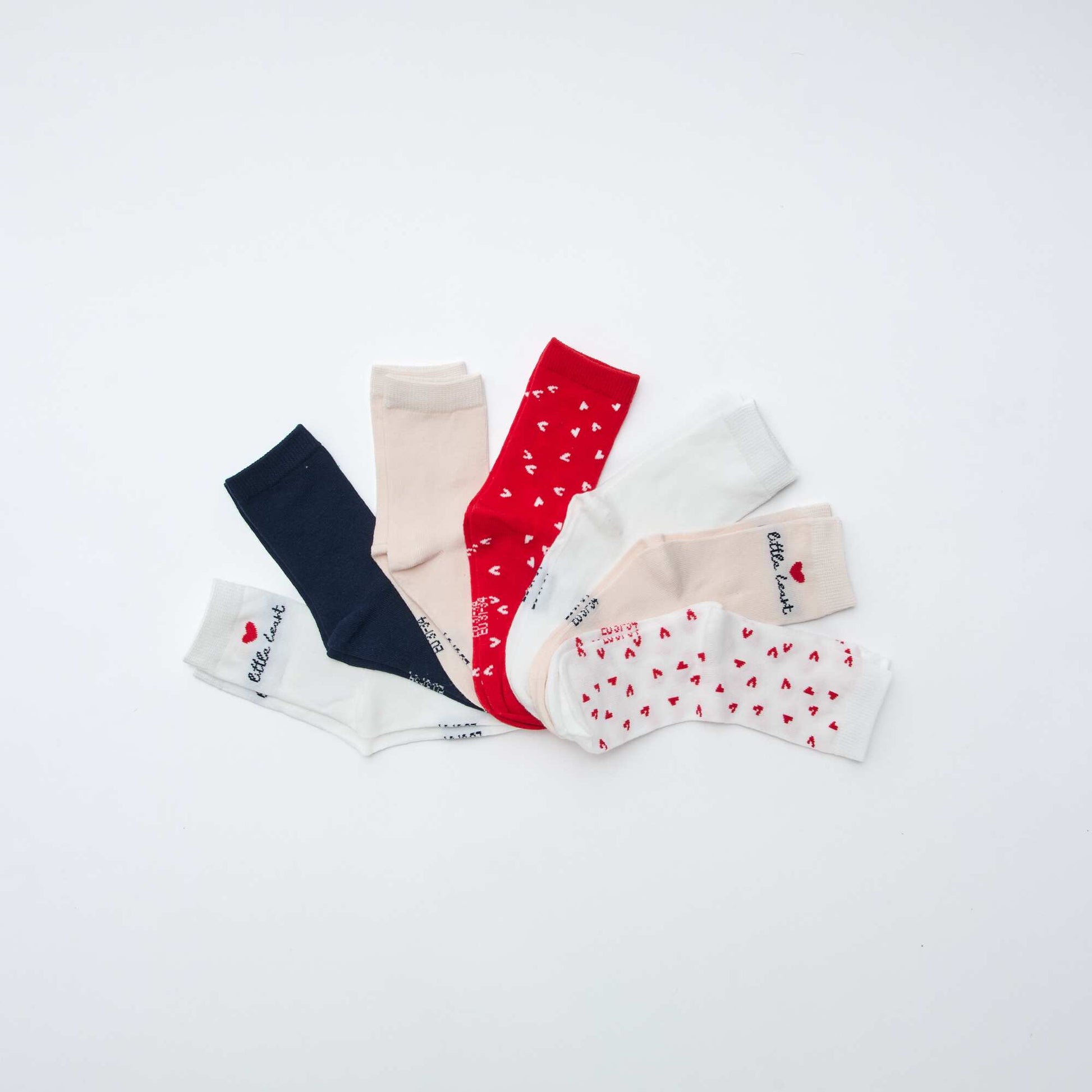 Pack de 7 pares de medias largo medio ROSA