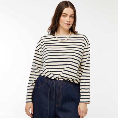 Camiseta marinera oversize BLANCO