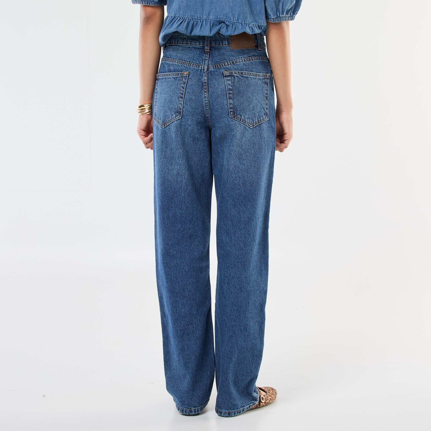 Jean recto de talle alto AZUL