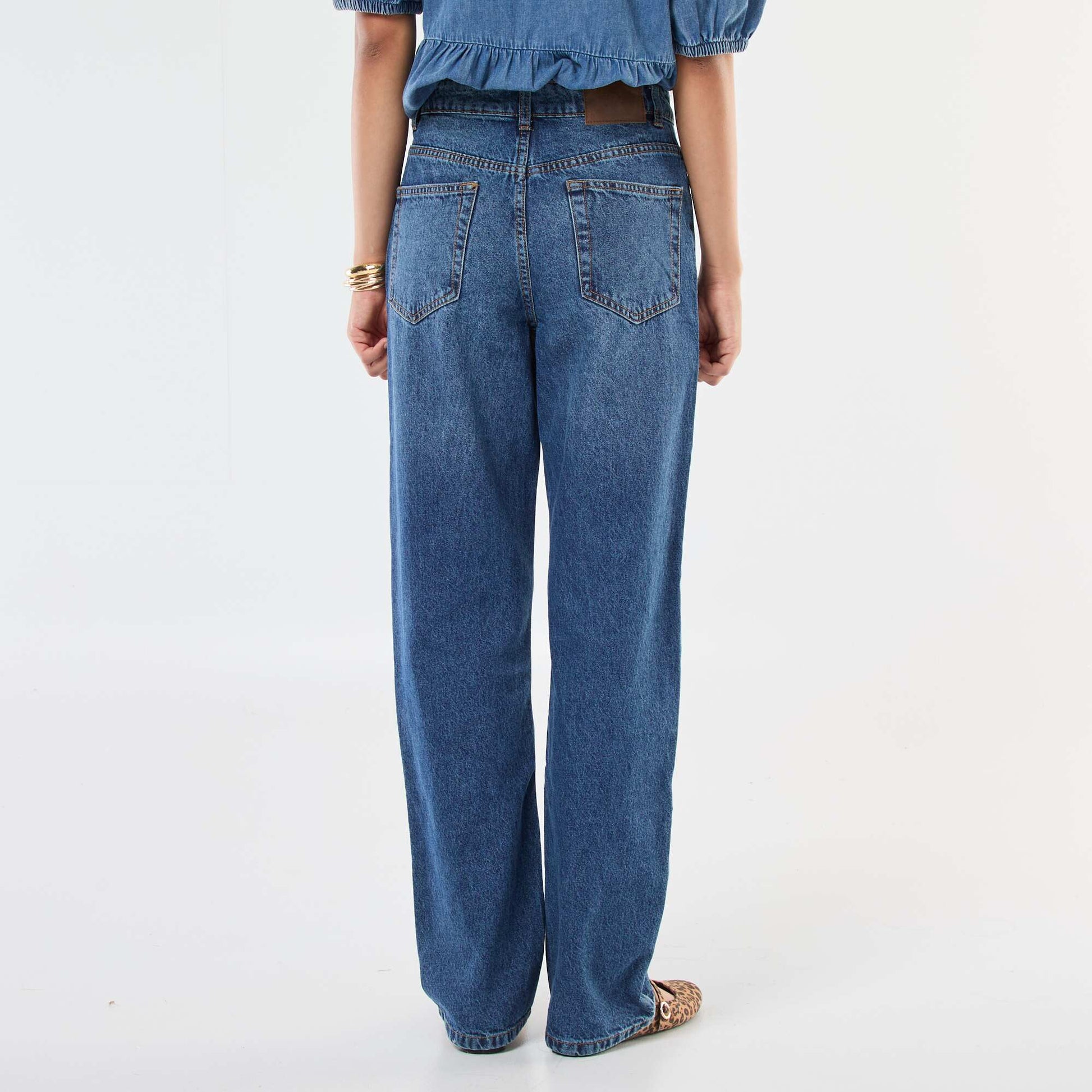 Jean recto de talle alto AZUL