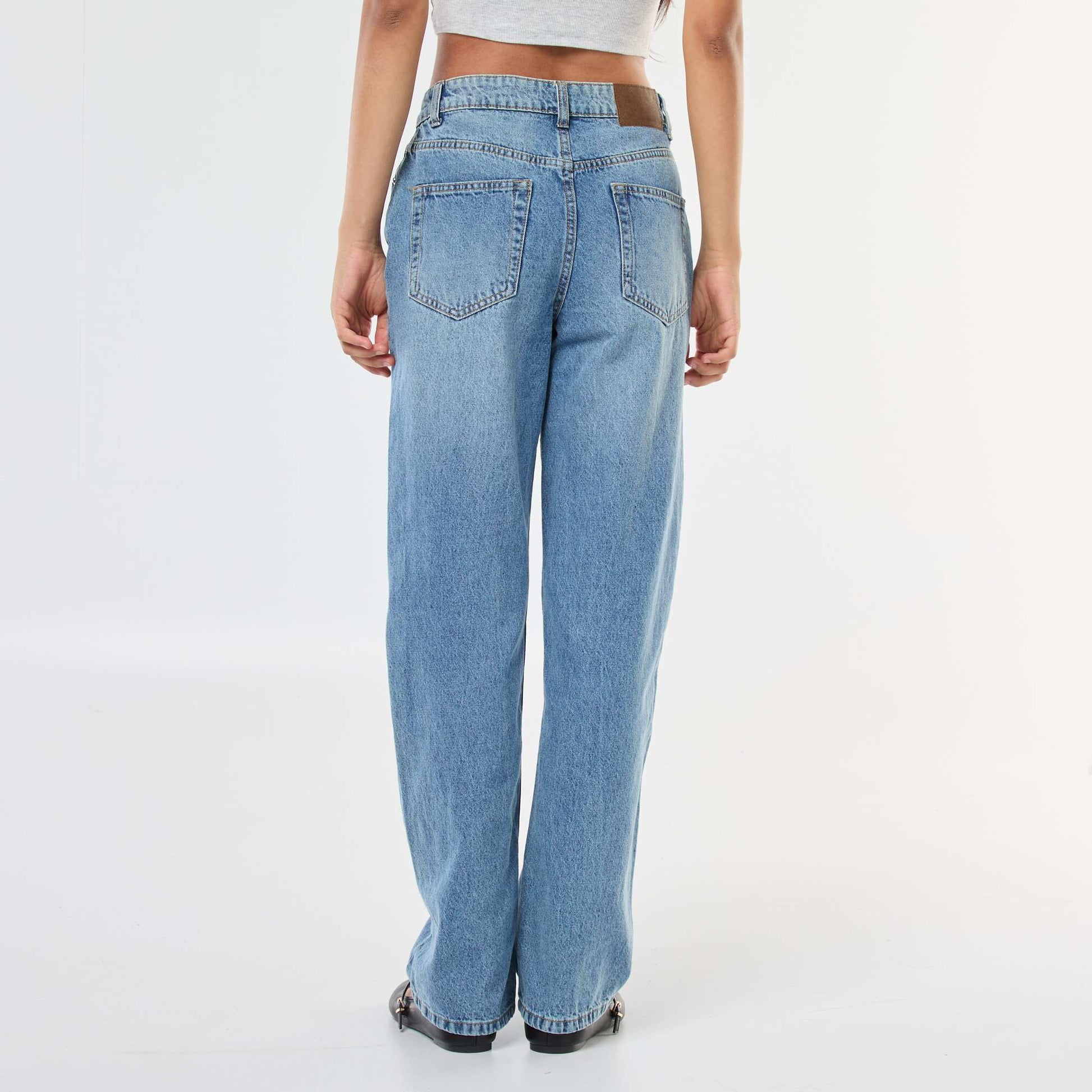 Jean recto de talle alto AZUL