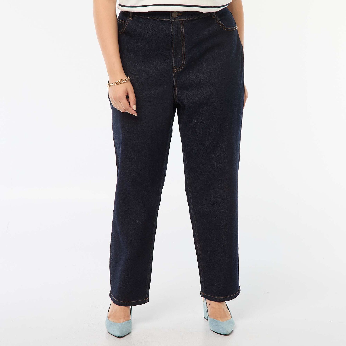 Pantalón jean elástico recto AZUL