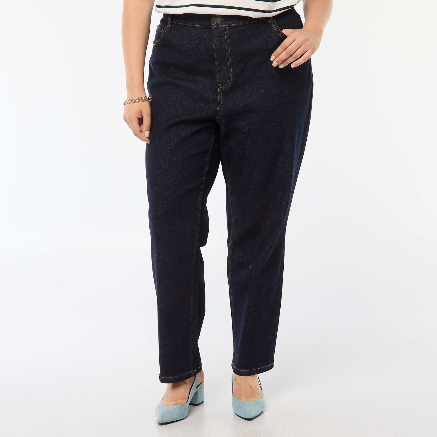 Pantalón jean elástico recto AZUL
