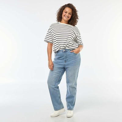 Pantalón jean elástico recto AZUL