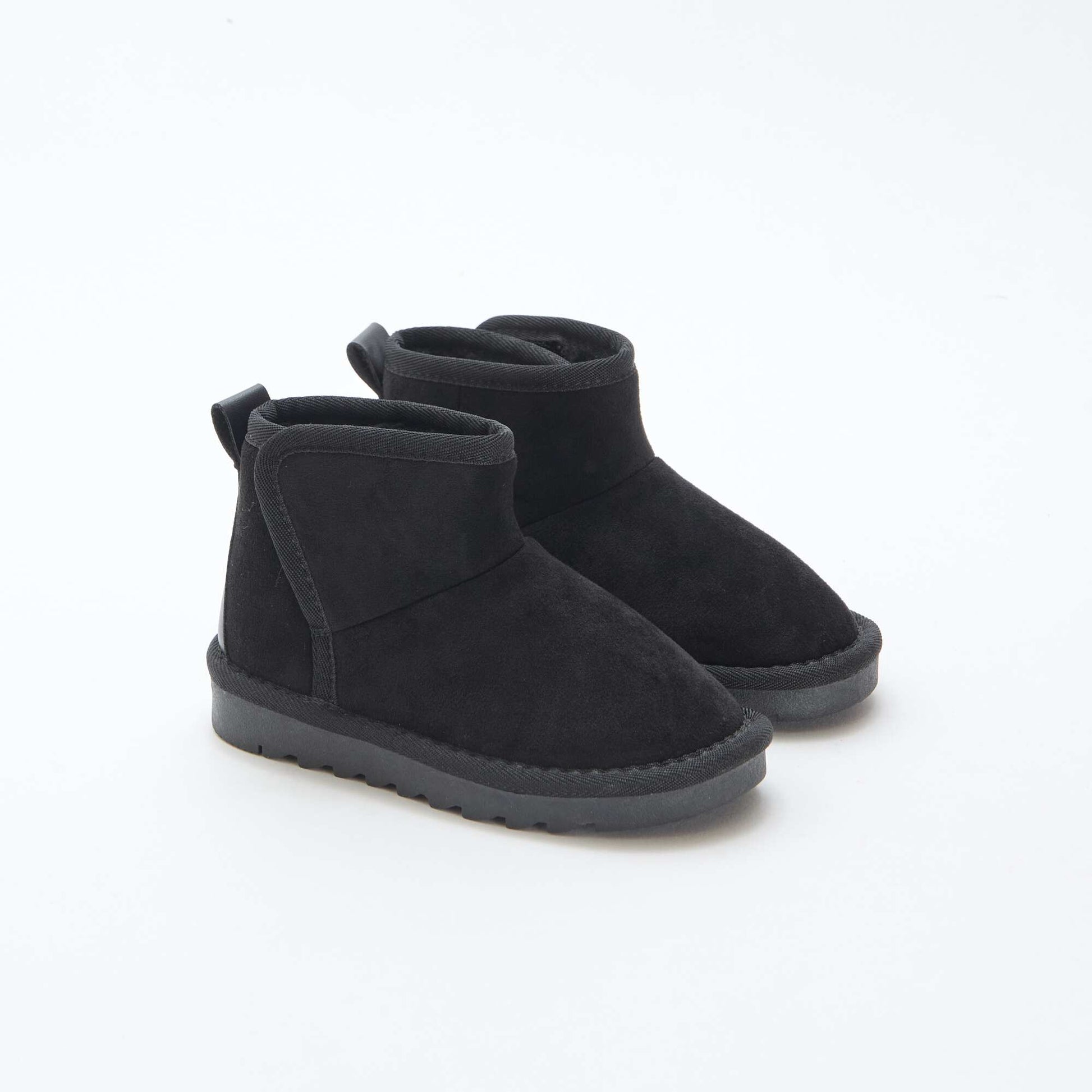 Botines estilo sueco en serraje NEGRO