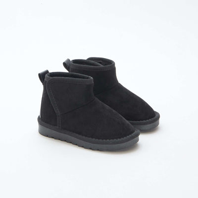 Botines estilo sueco en serraje NEGRO