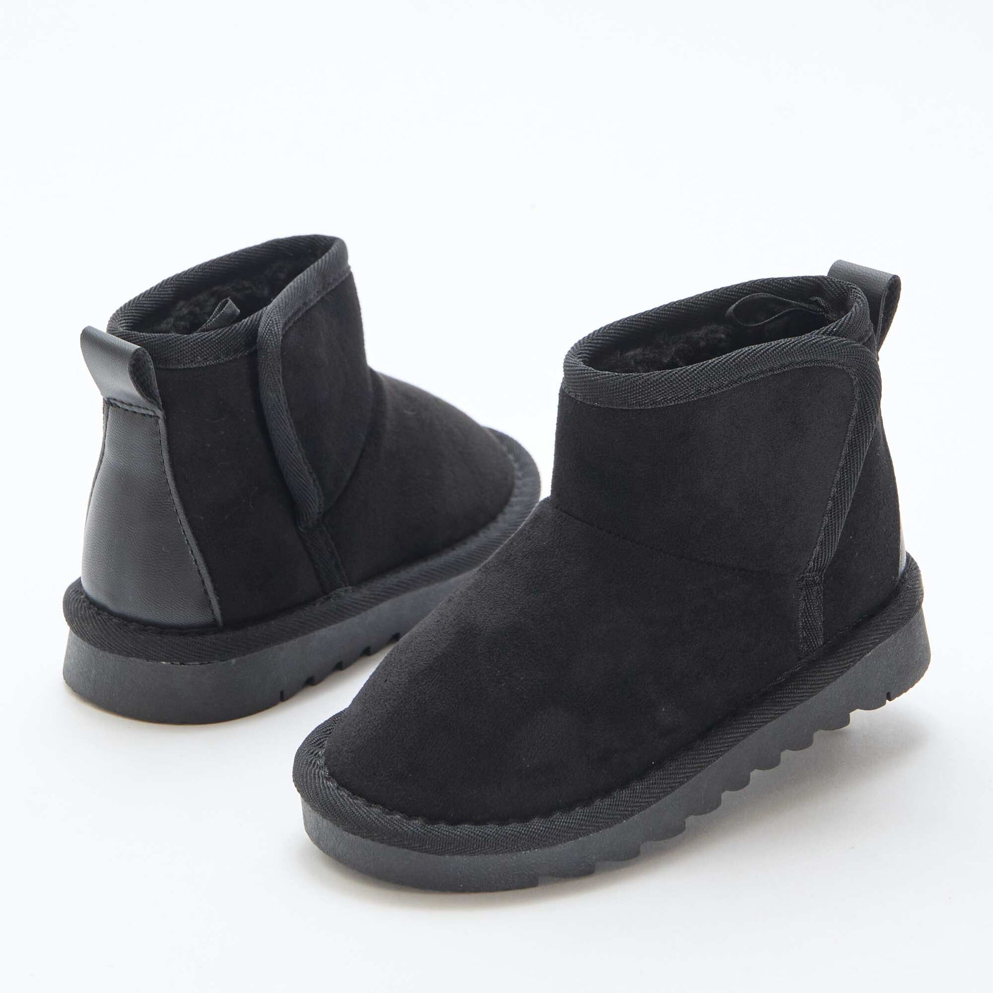 Botines estilo sueco en serraje NEGRO