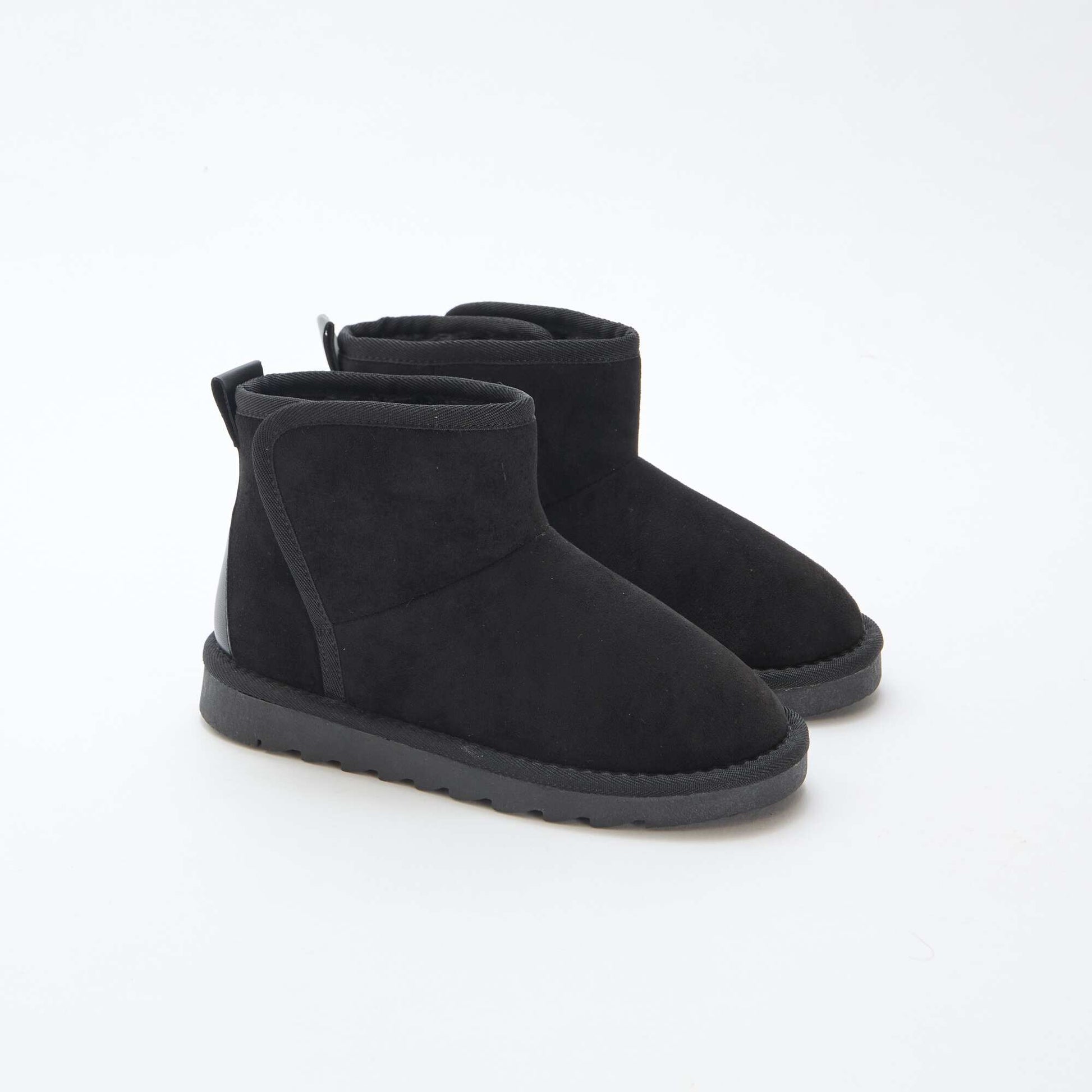 Botas estilo sueco en nobuck NEGRO