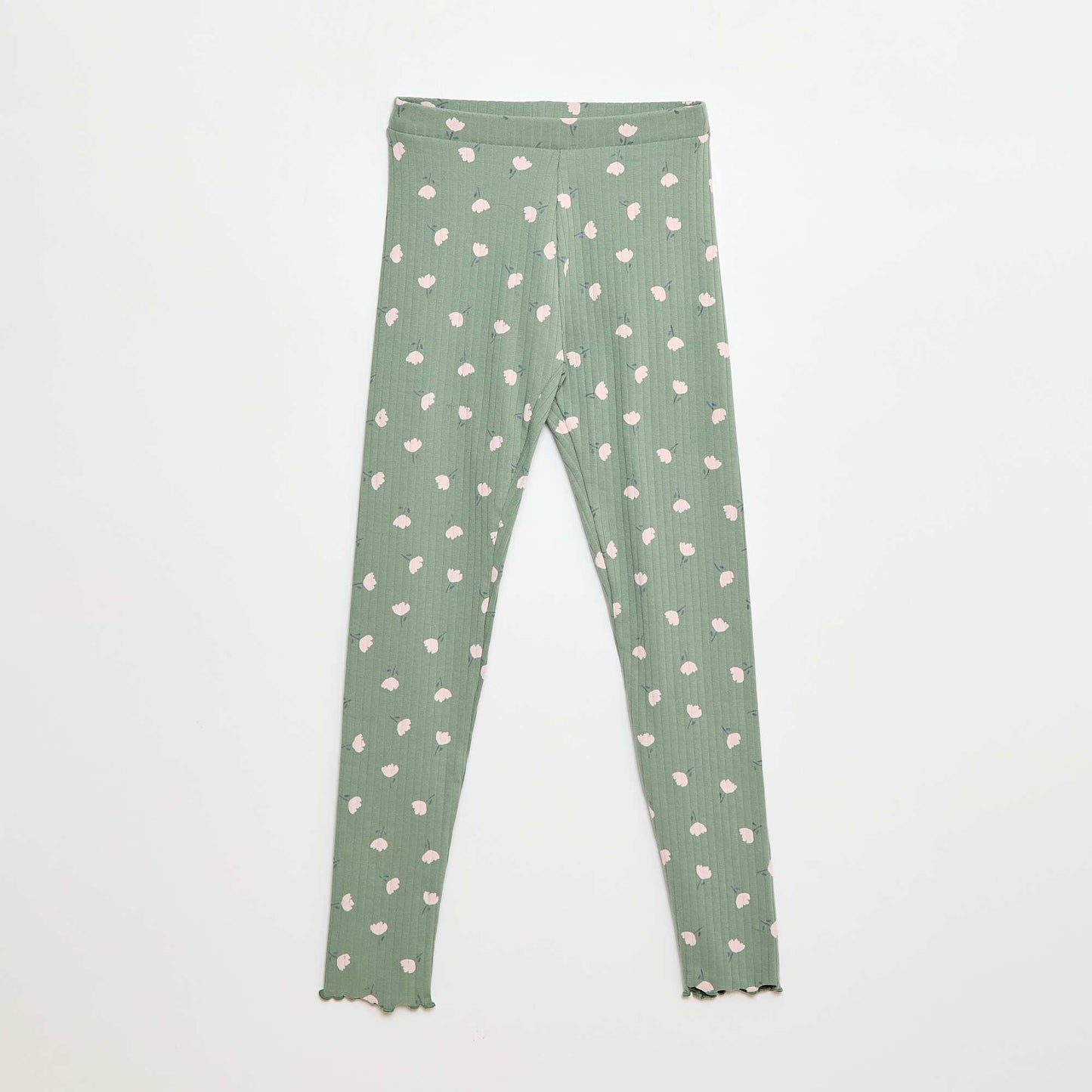 Pack de leggings de canalé 1 estampado + 1 liso - 2 piezas VERDE