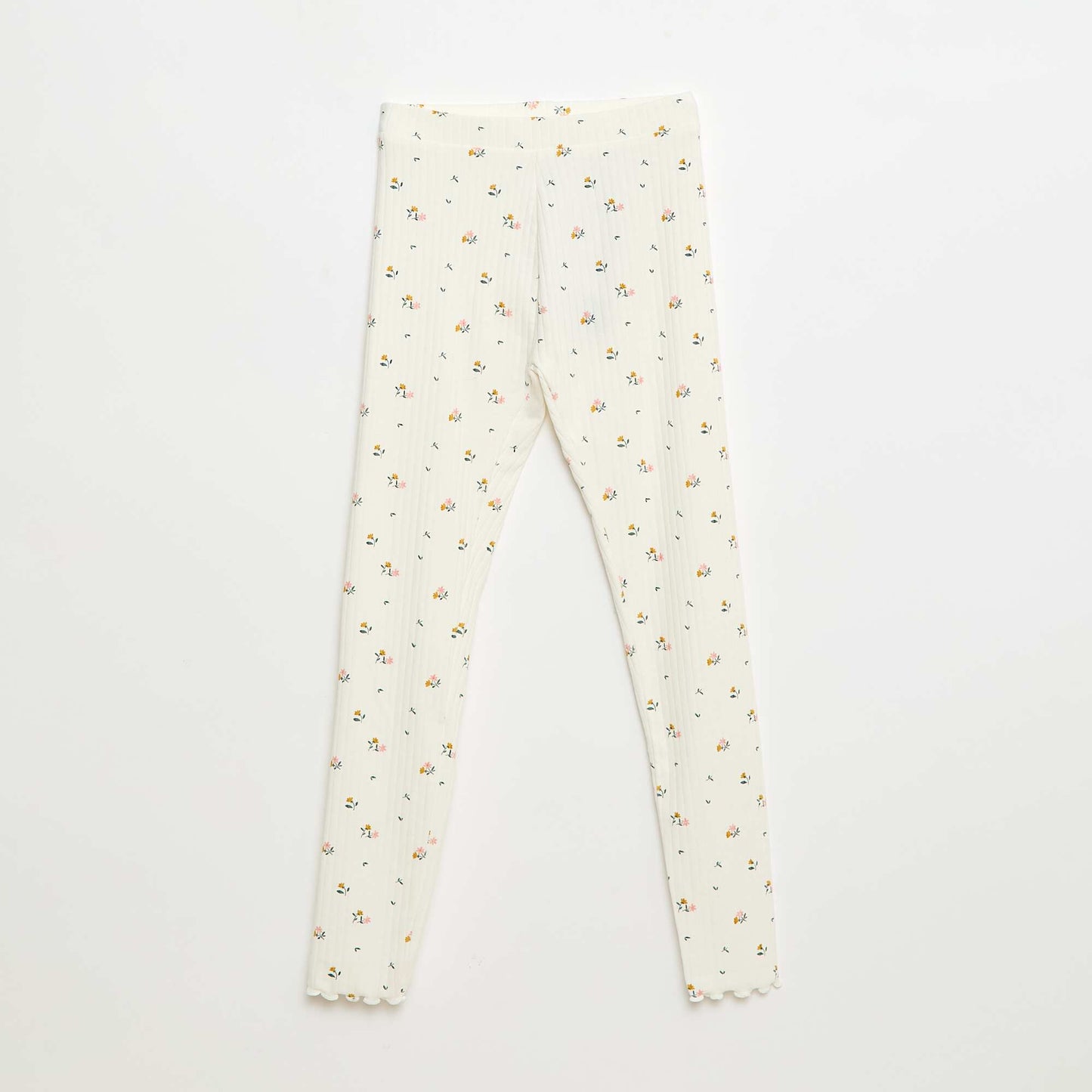 Pack de leggings de canalé 1 estampado + 1 liso - 2 piezas BLANCO