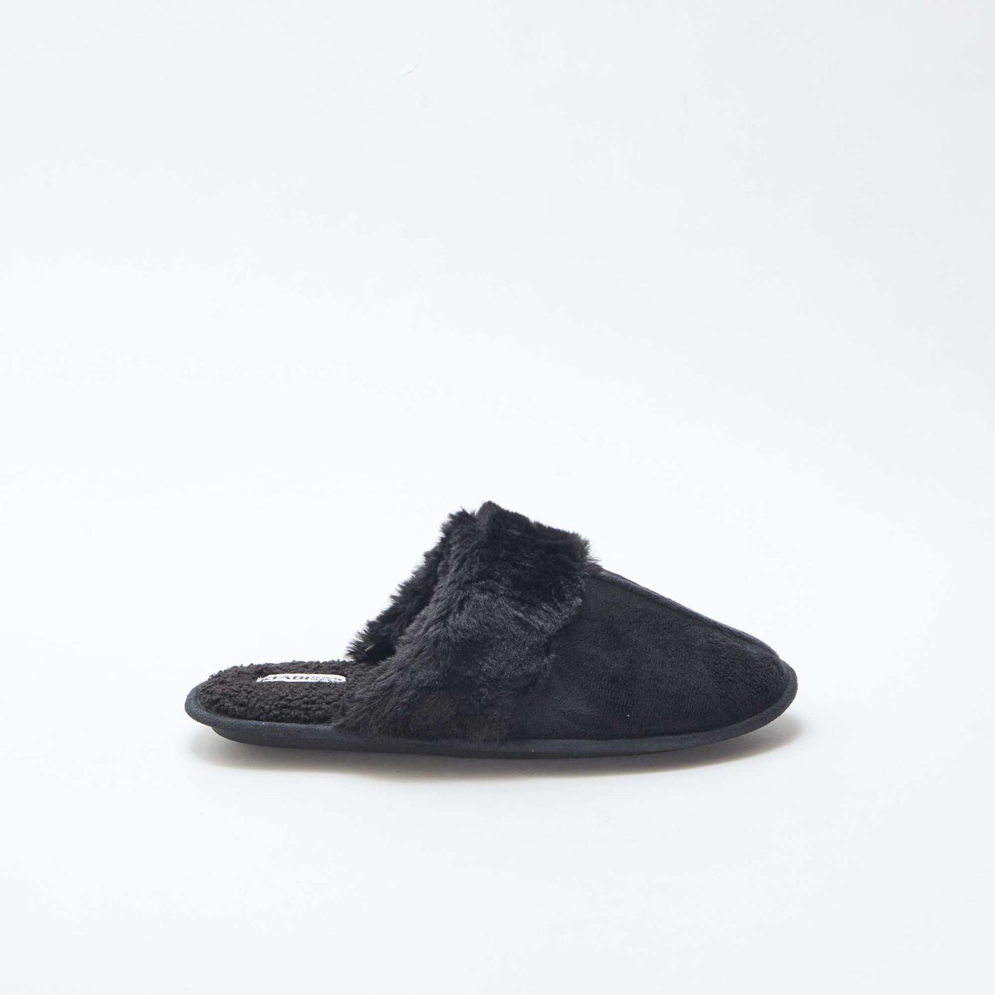 Zapatillas de casa mules de pelo sintético NEGRO