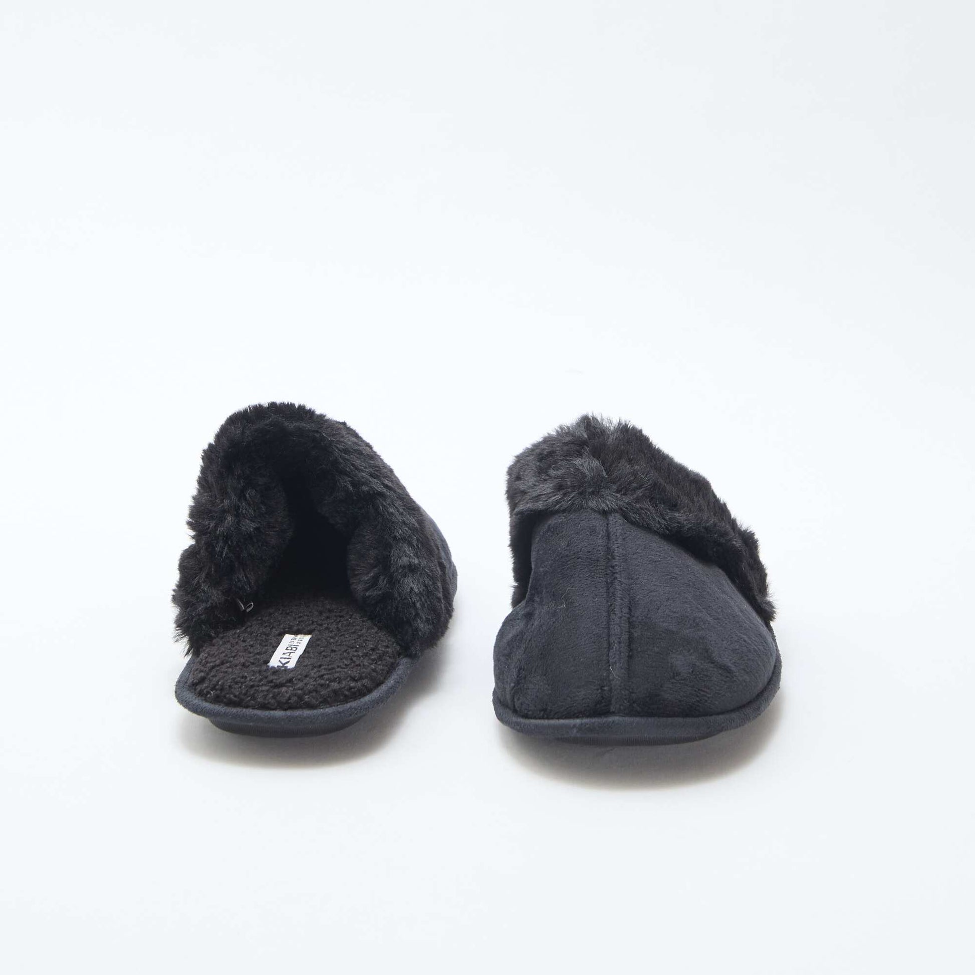 Zapatillas de casa mules de pelo sintético NEGRO