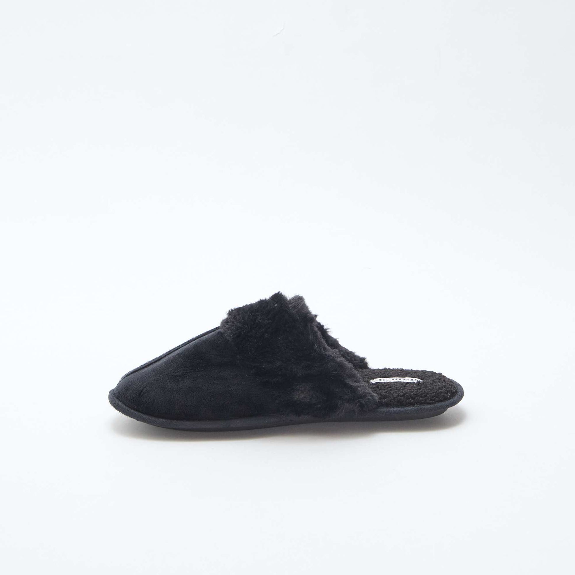 Zapatillas de casa mules de pelo sintético NEGRO