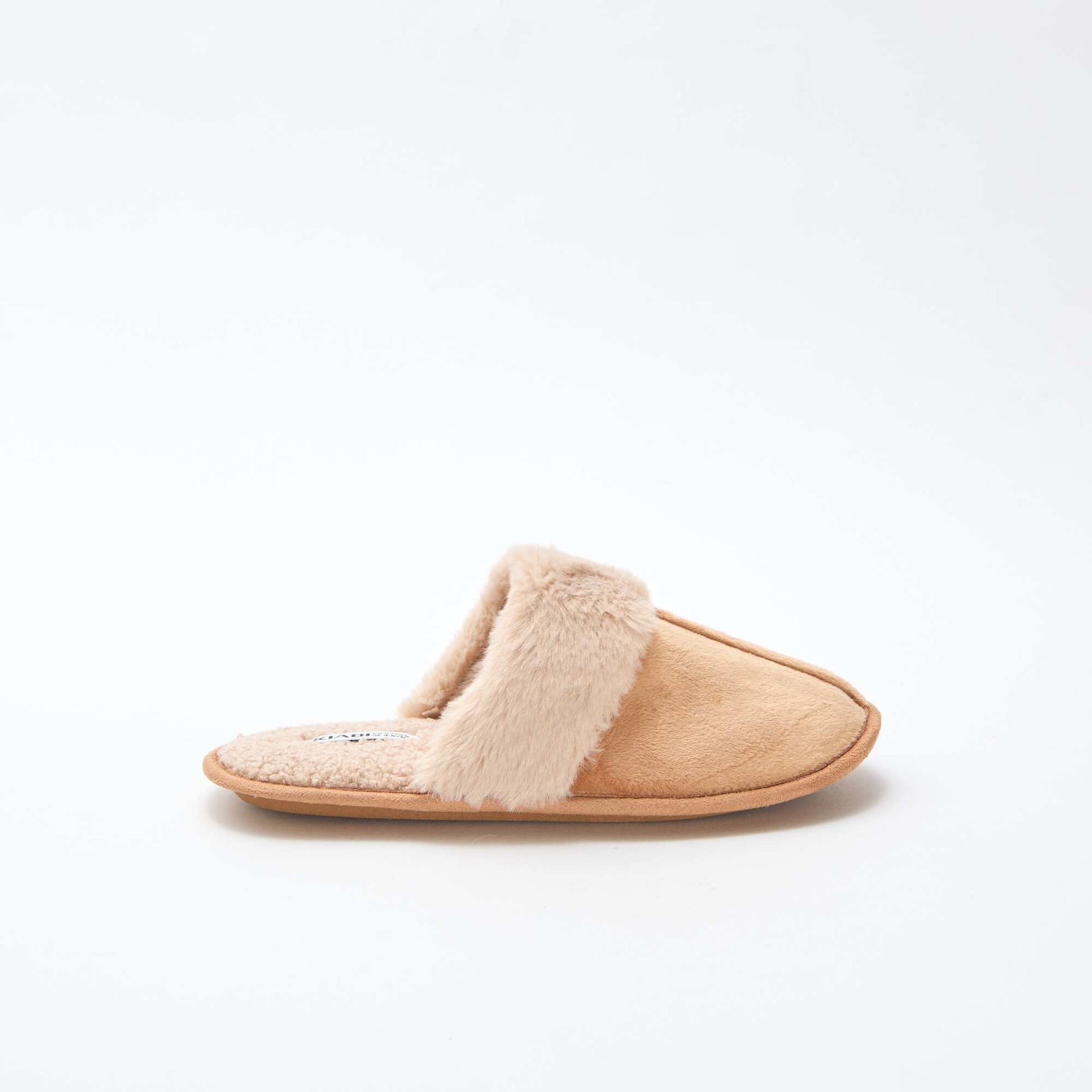 Zapatillas de casa mules de pelo sintético BEIGE