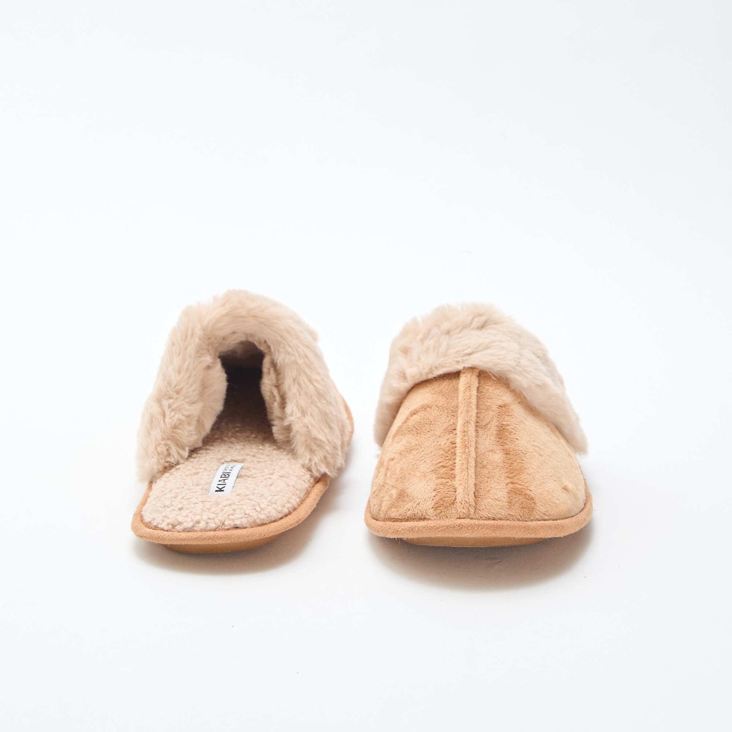 Zapatillas de casa mules de pelo sintético BEIGE