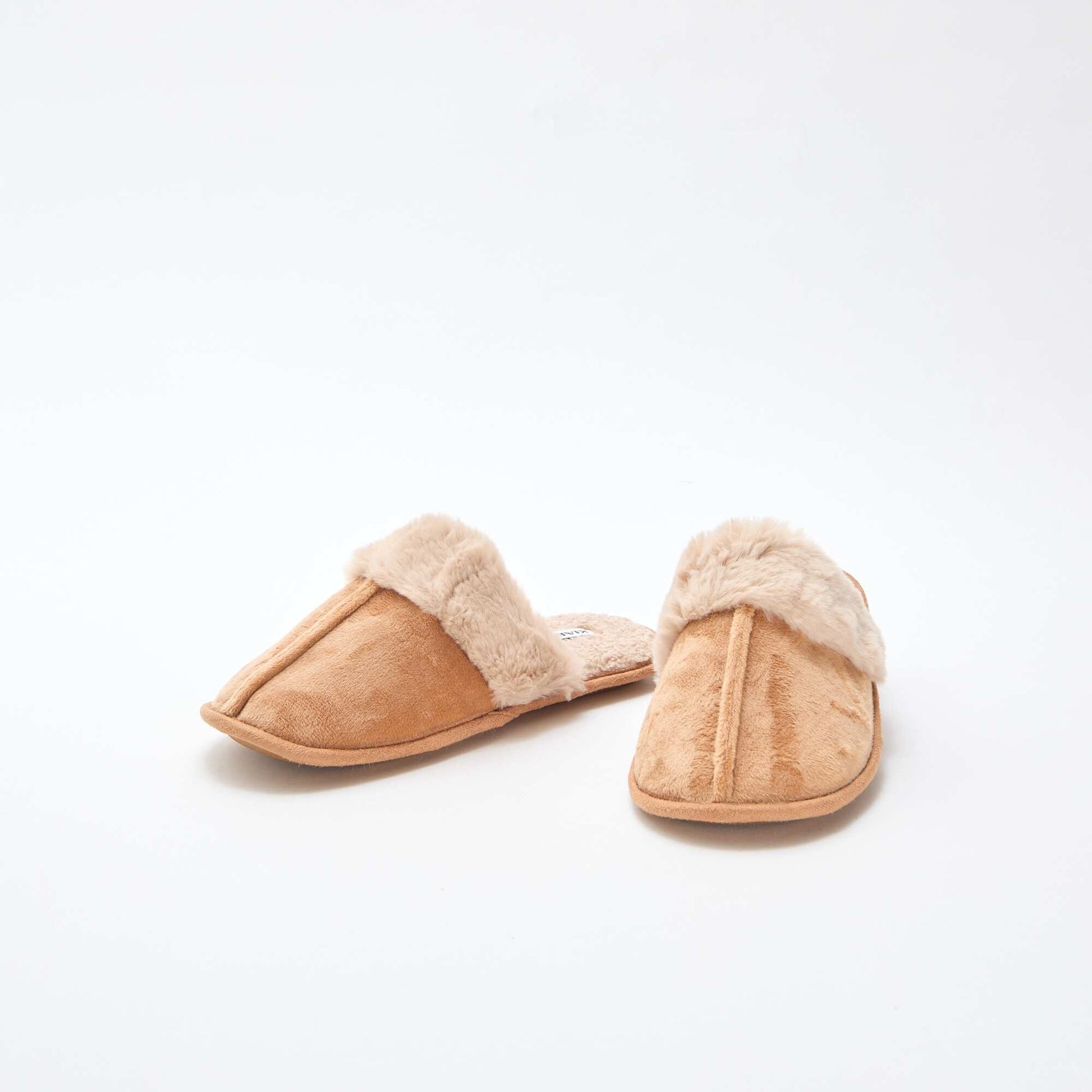 Zapatillas de casa mules de pelo sintético BEIGE