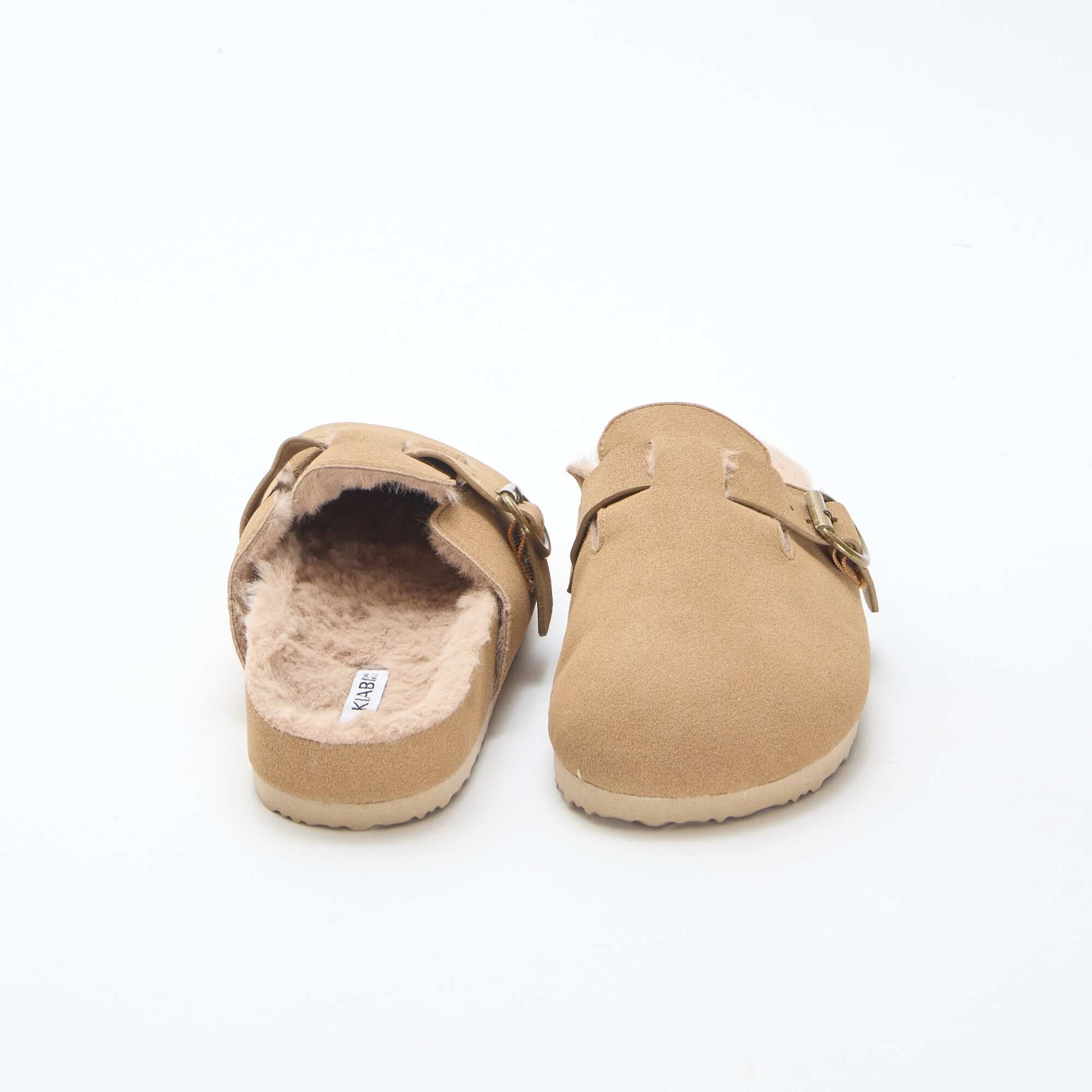Zapatillas tipo zueco forradas MARRON