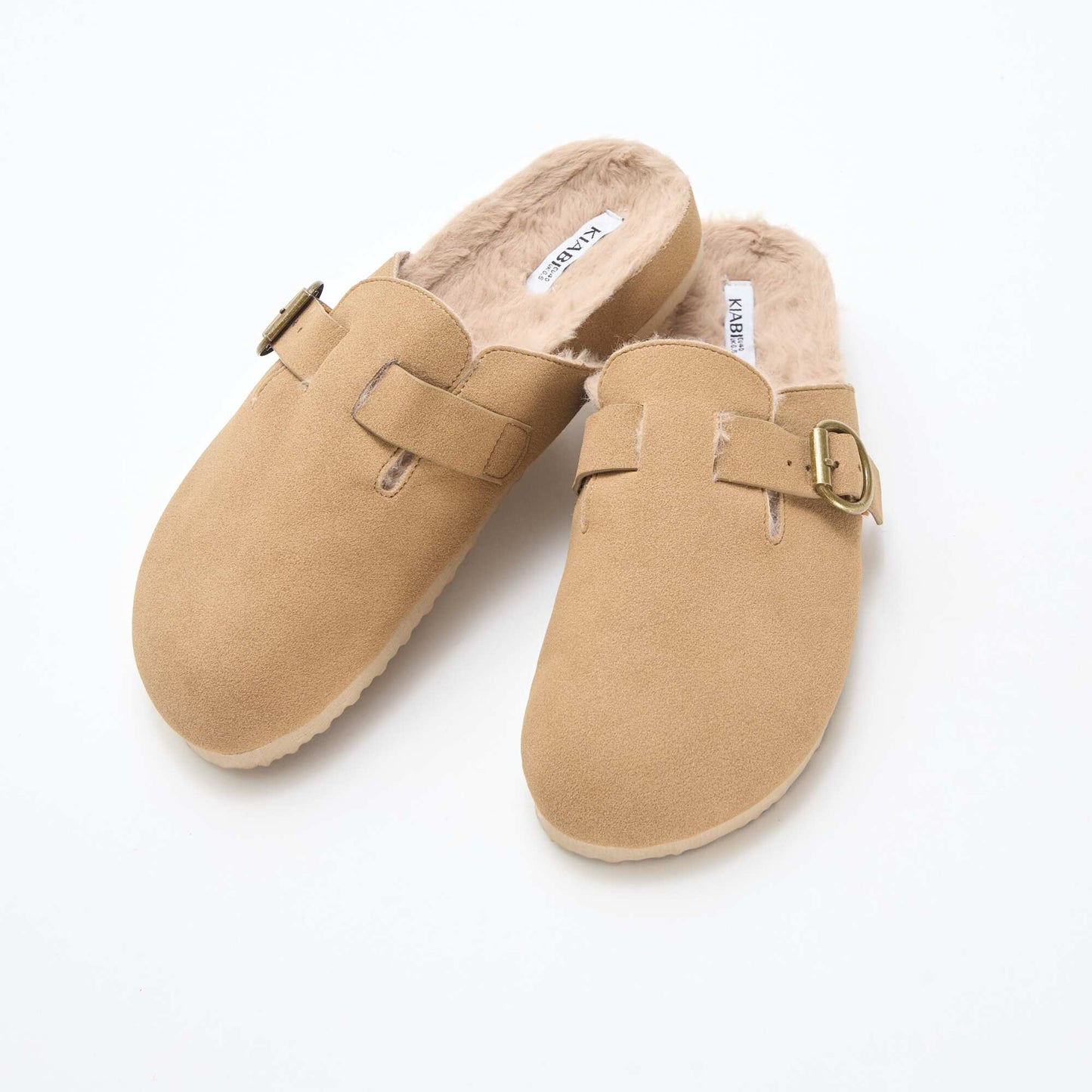 Zapatillas tipo zueco forradas MARRON