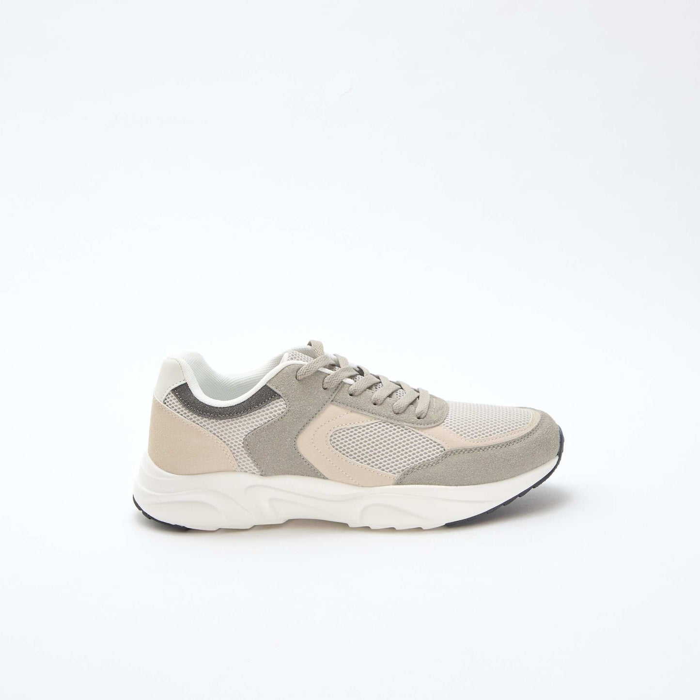 Zapatillas de running de malla y ante tricolor GRIS