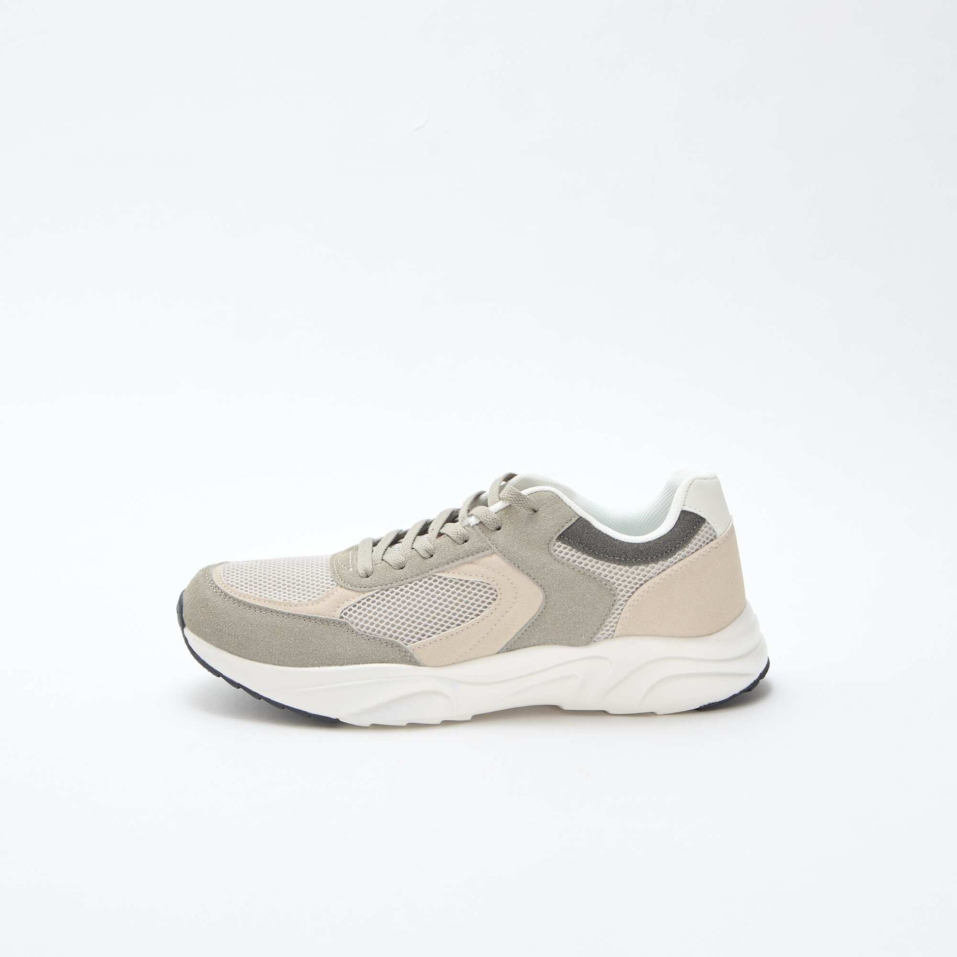 Zapatillas de running de malla y ante tricolor GRIS
