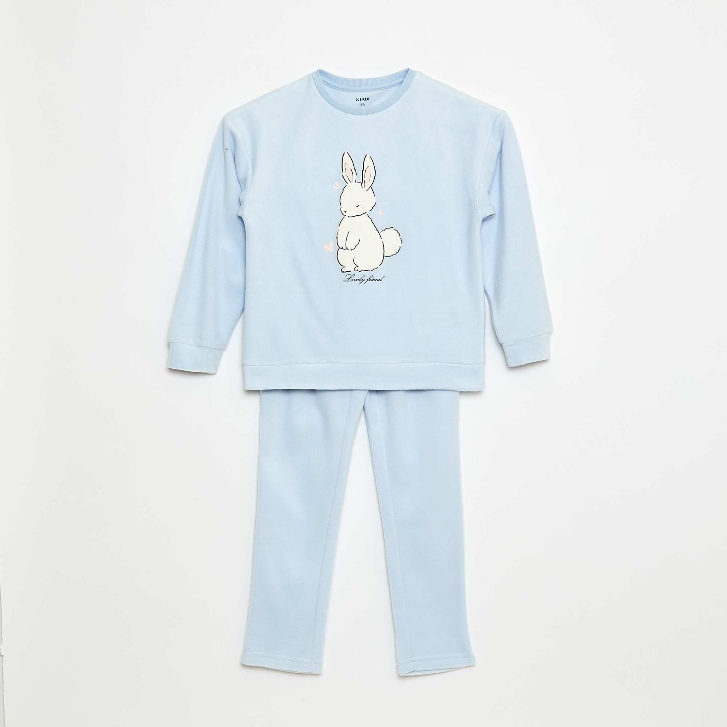 Pijama largo y cálido con estampado AZUL