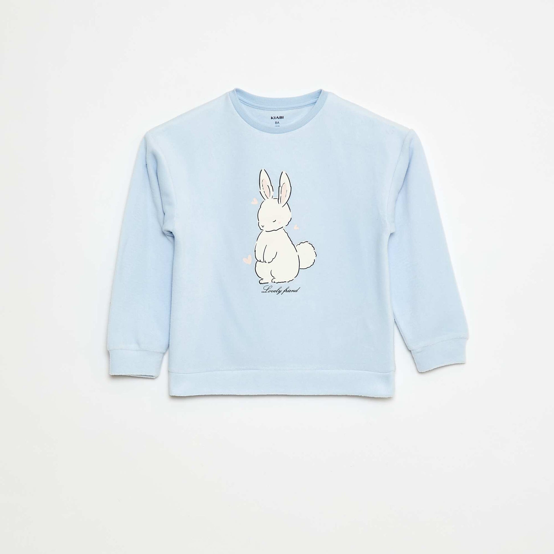 Pijama largo y cálido con estampado AZUL