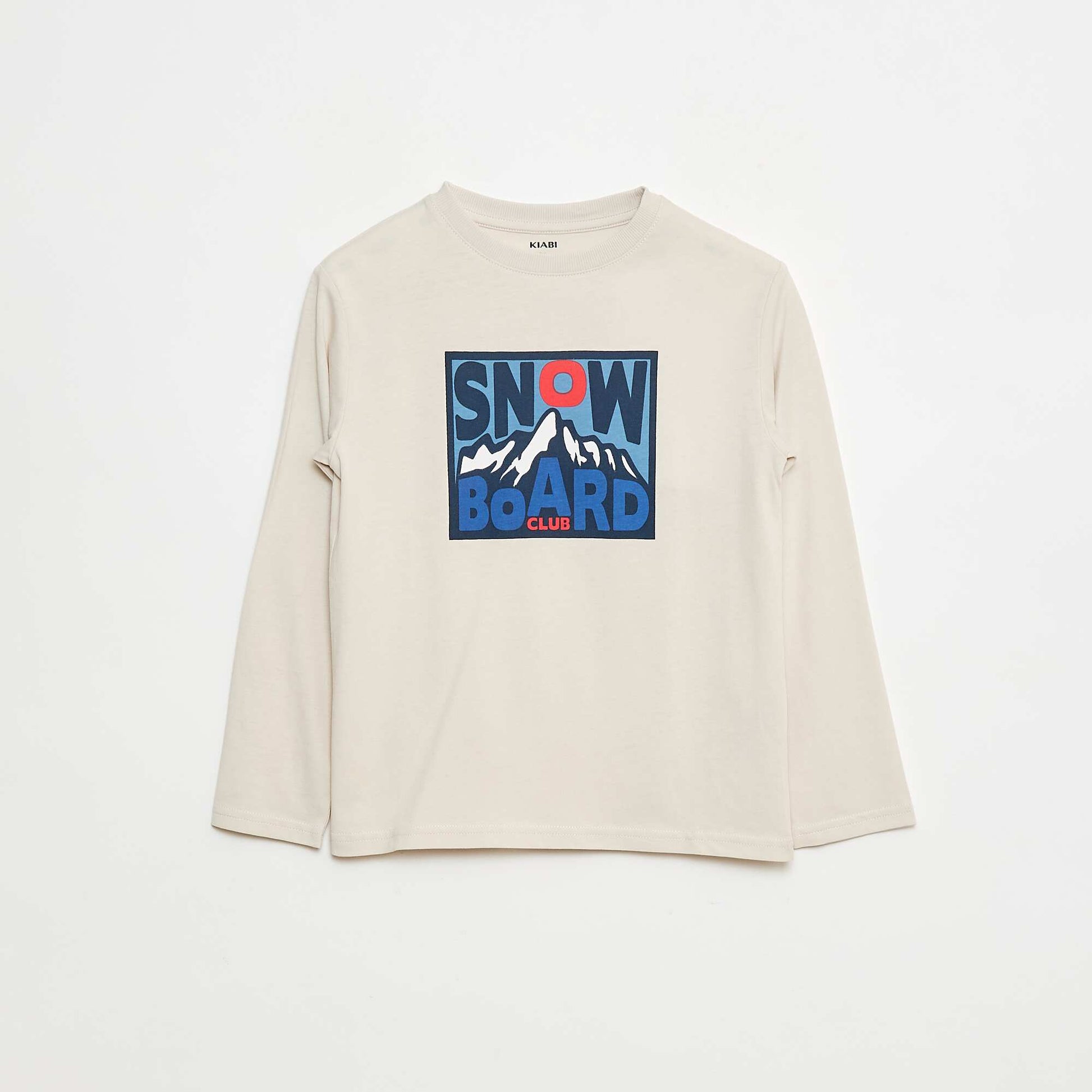 Camiseta estampada de manga larga BEIGE