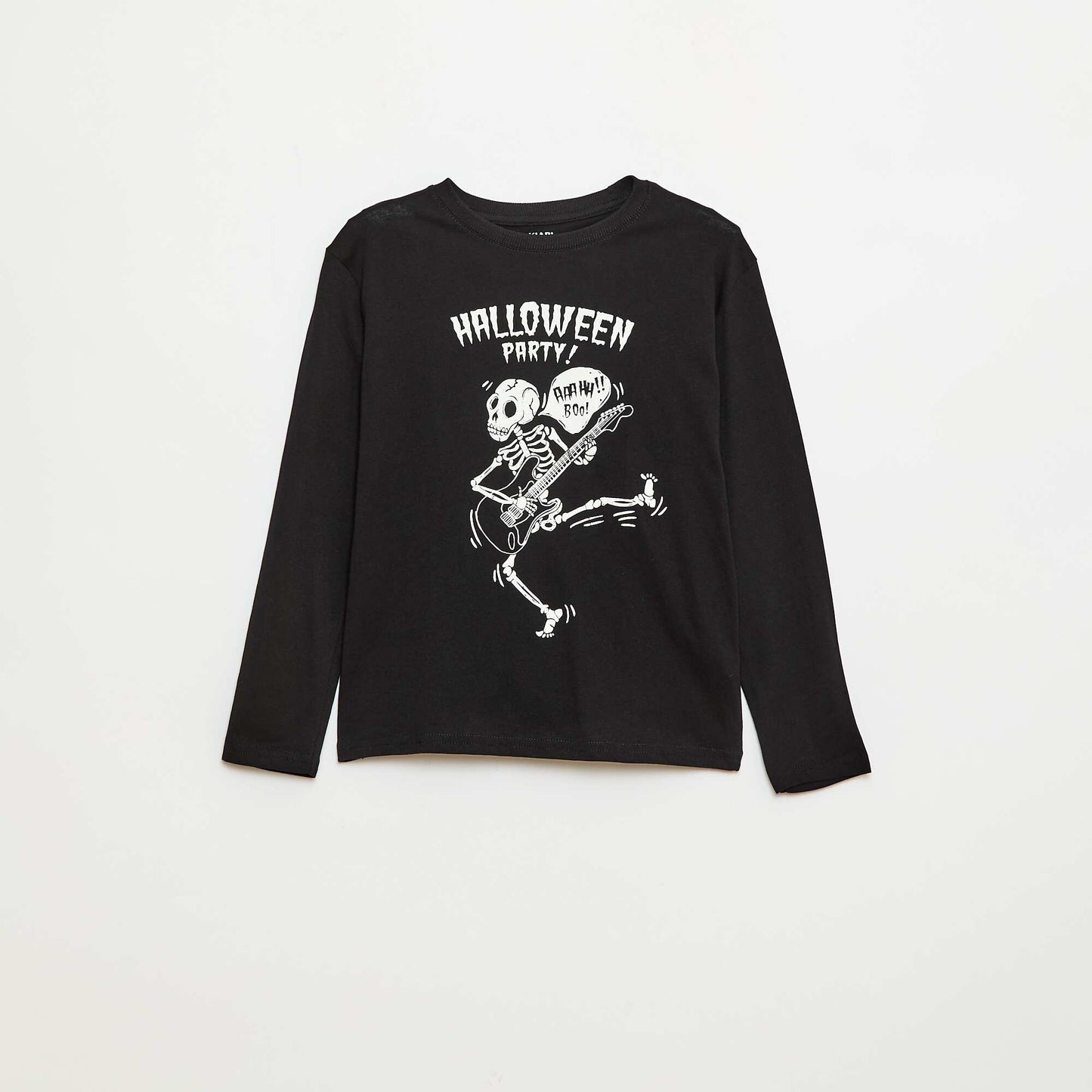 Camiseta estampada de manga larga NEGRO