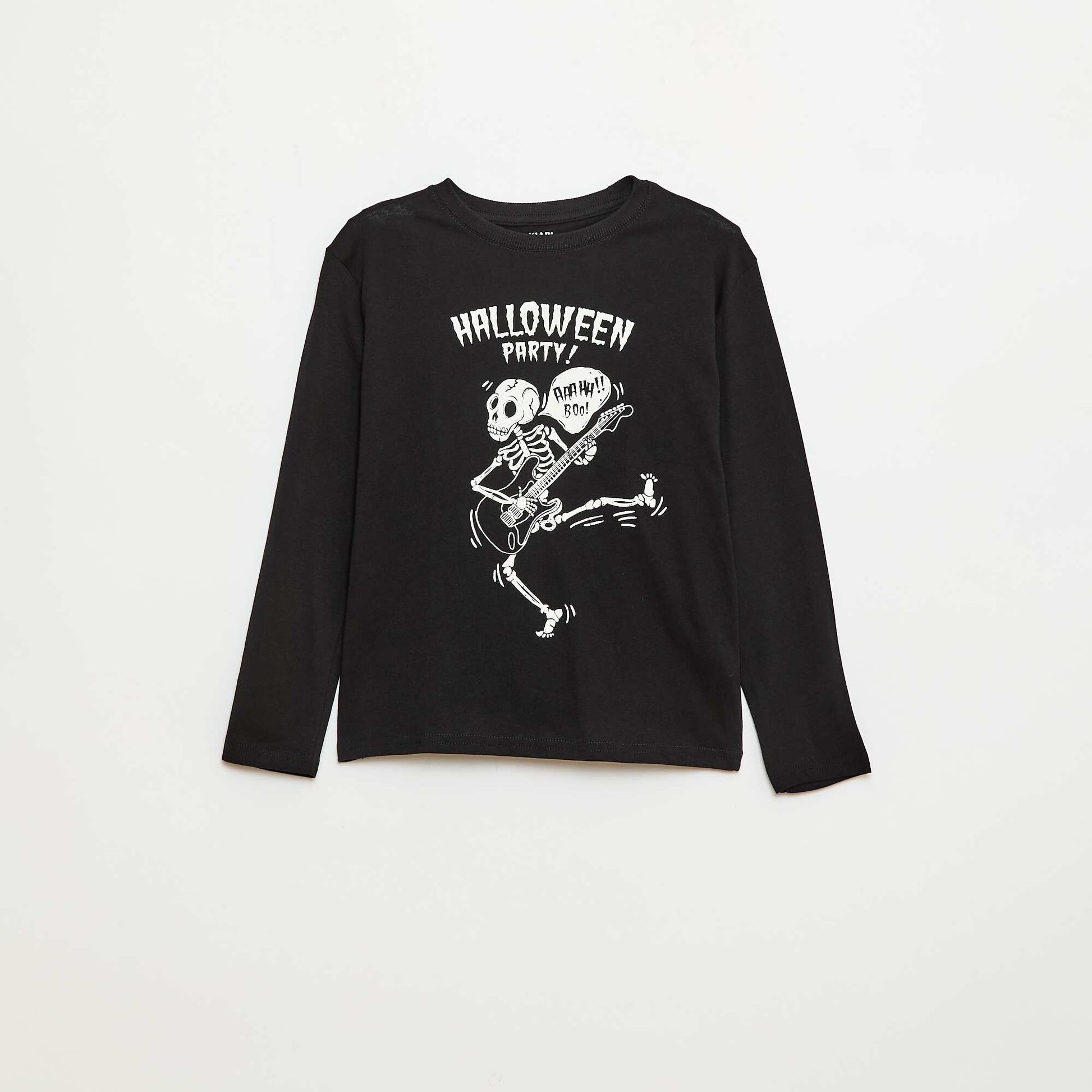 Camiseta estampada de manga larga NEGRO