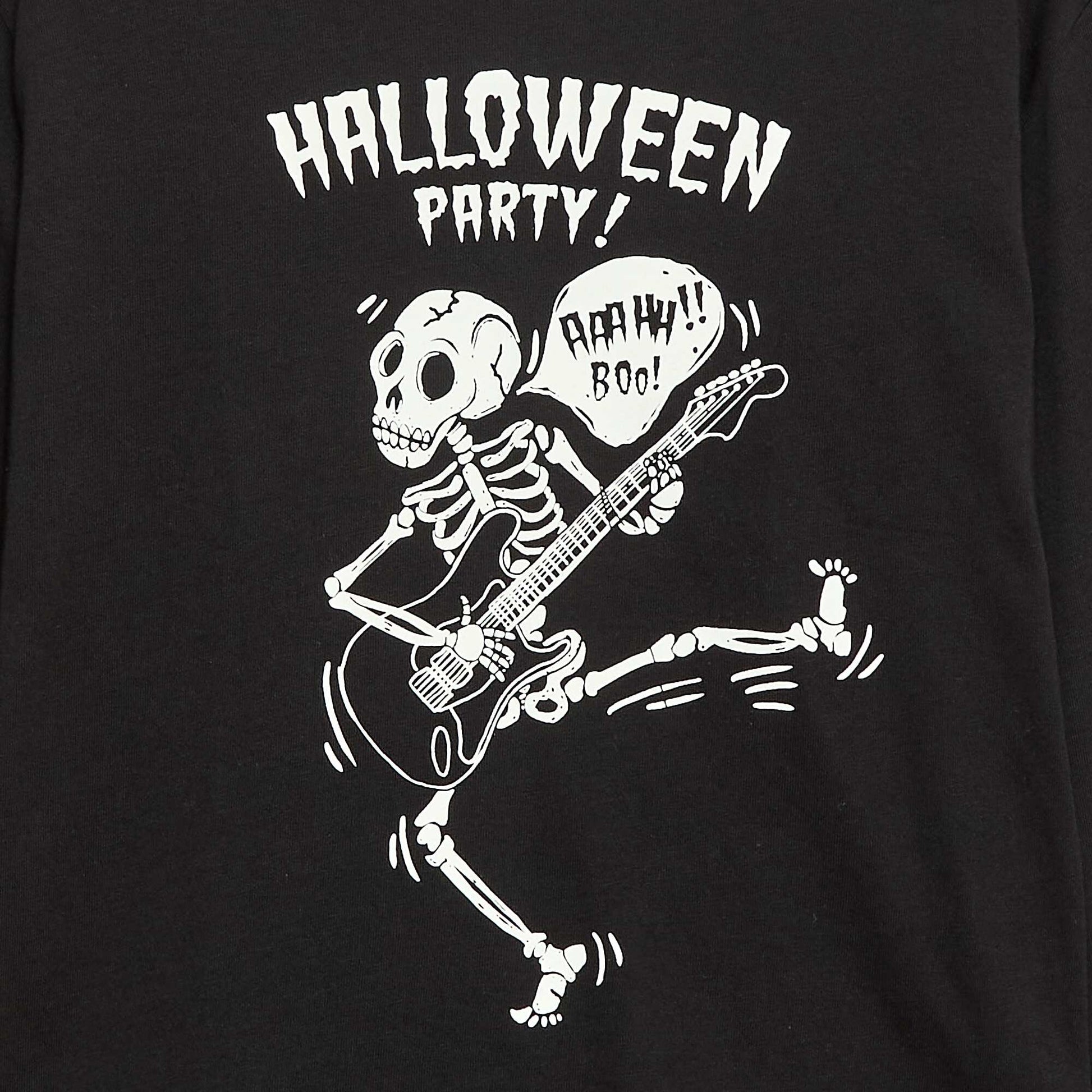 Camiseta estampada de manga larga NEGRO