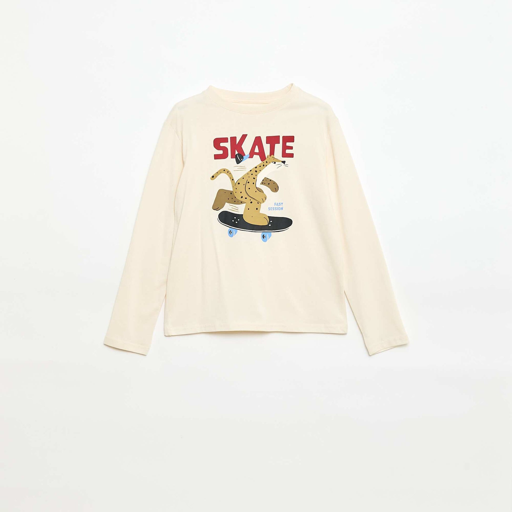 Camiseta estampada de manga larga BLANCO
