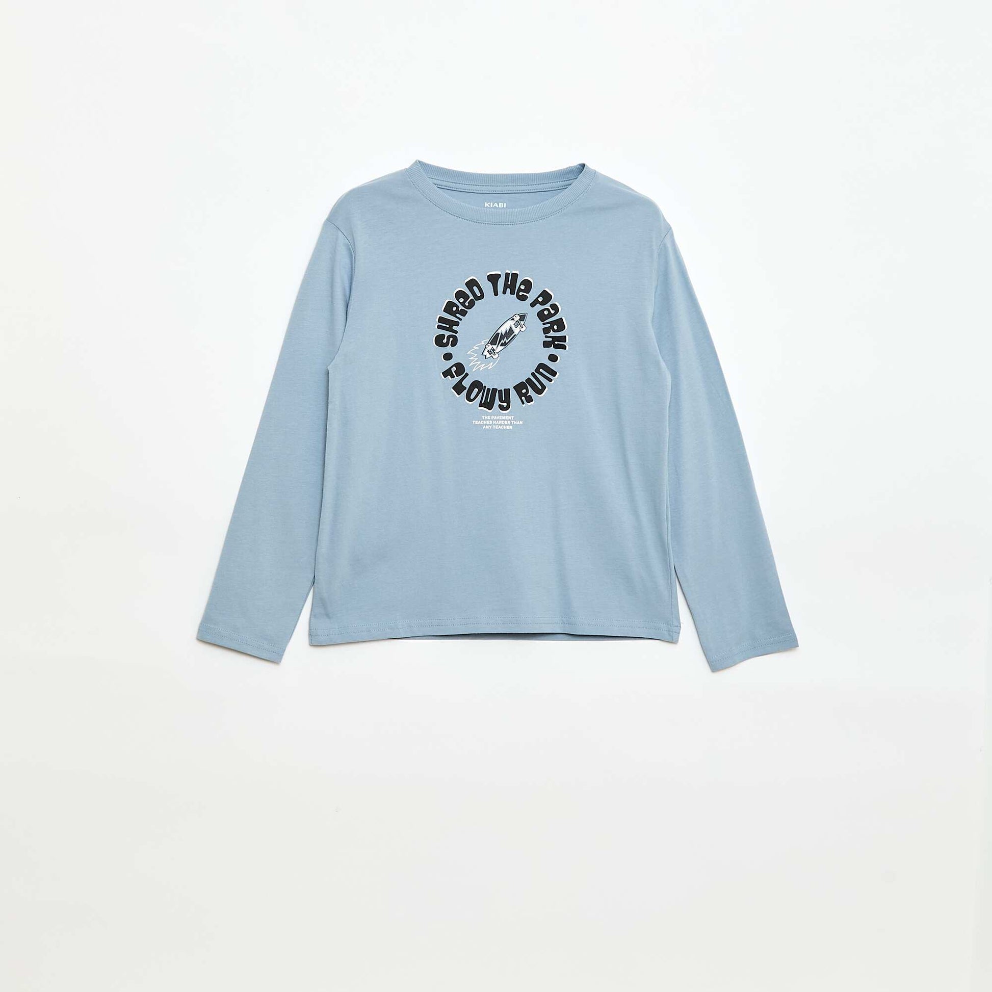 Camiseta estampada de manga larga CELESTE