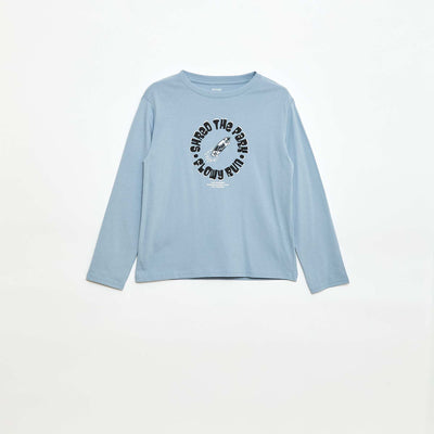 Camiseta estampada de manga larga CELESTE