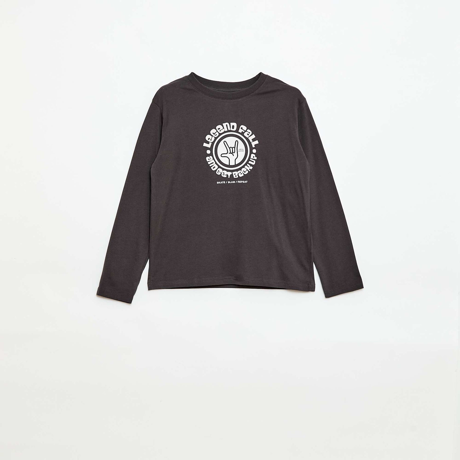 Camiseta estampada de manga larga GRIS