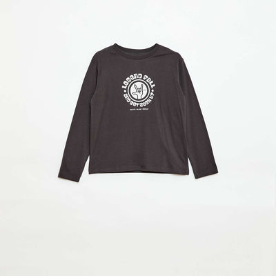 Camiseta estampada de manga larga GRIS