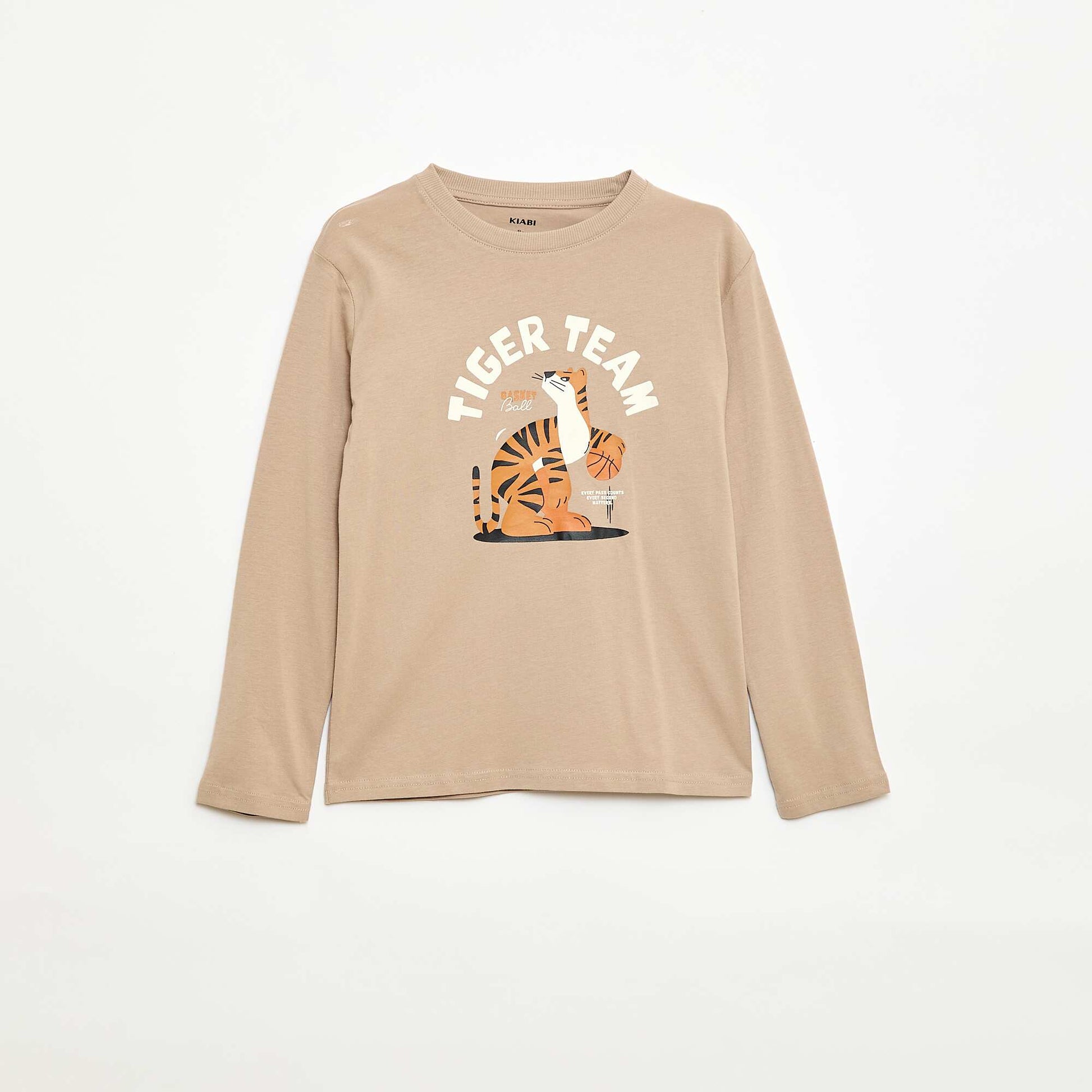 Camiseta estampada de manga larga BEIGE