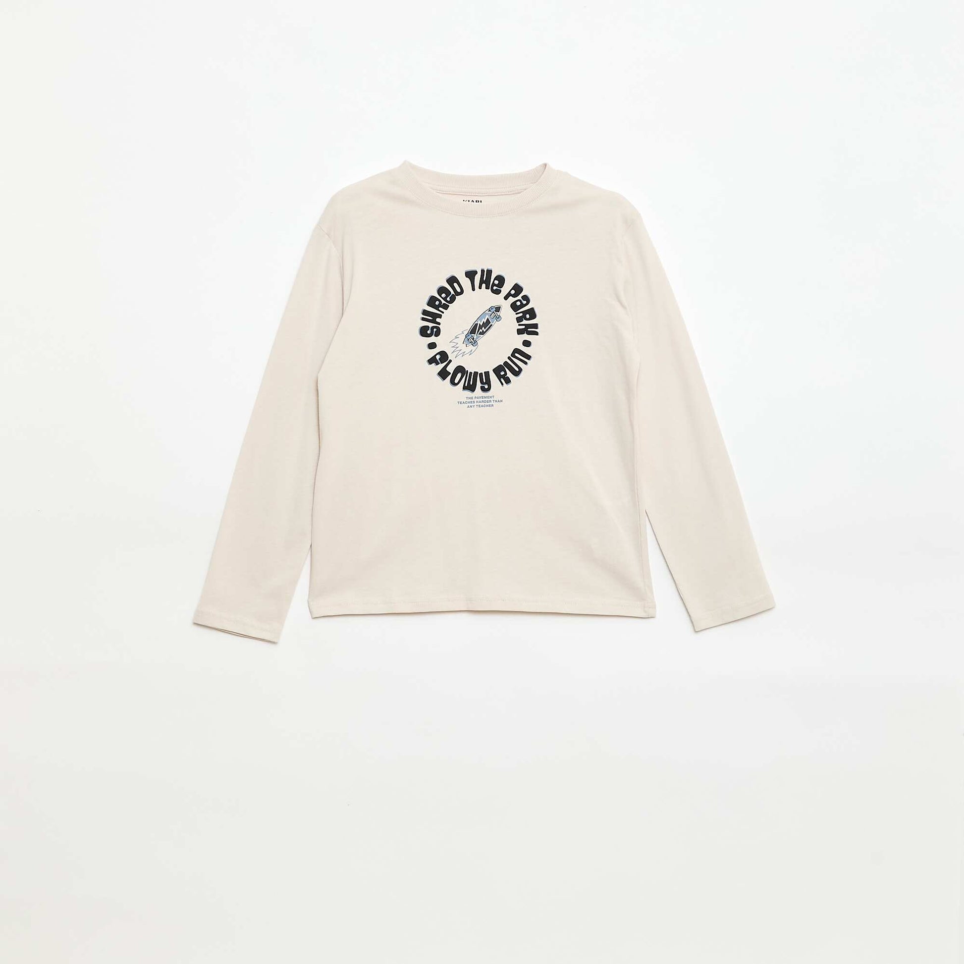 Camiseta estampada de manga larga BEIGE