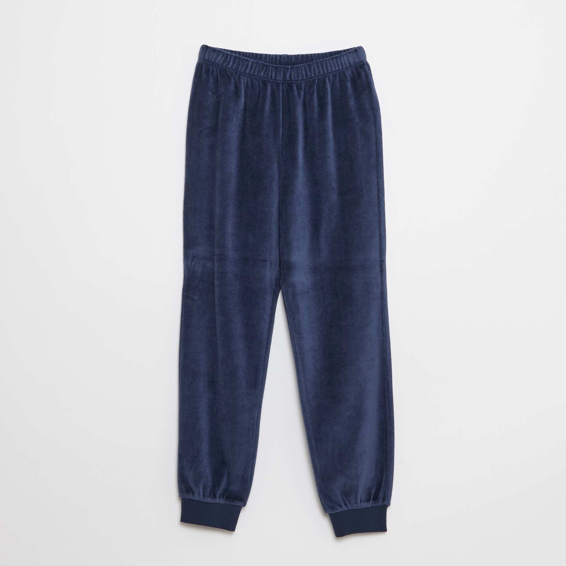 Conjunto de pijama de terciopelo estampado buzo + pantalón - 2 piezas AZUL