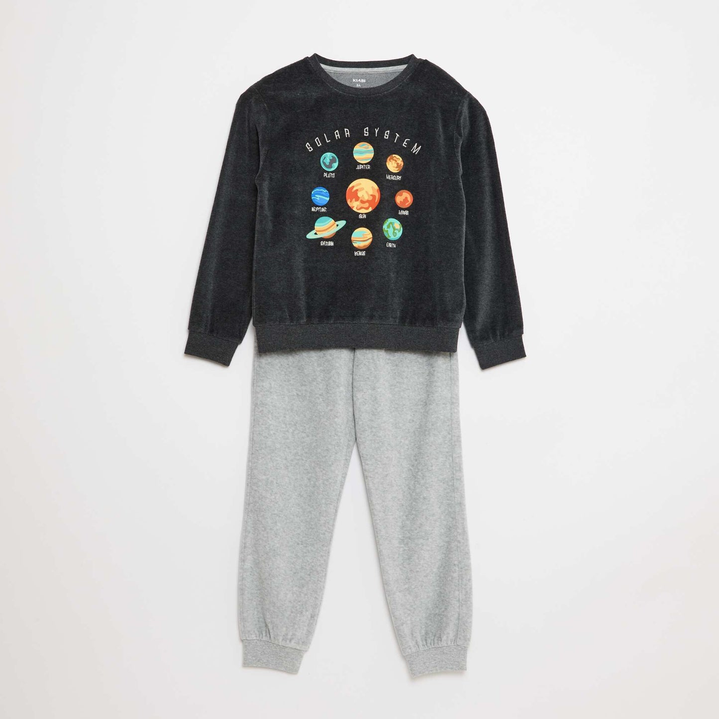 Conjunto de pijama de terciopelo estampado buzo + pantalón - 2 piezas MARRON