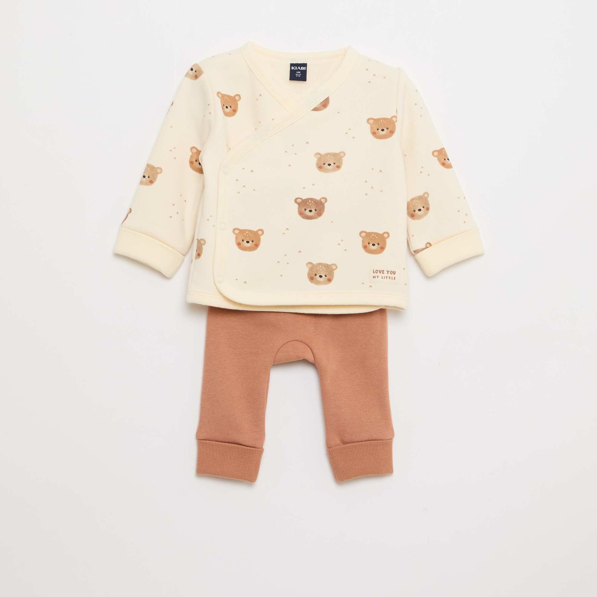 Conjunto buzo + pantalón de felpa - 2 piezas BLANCO