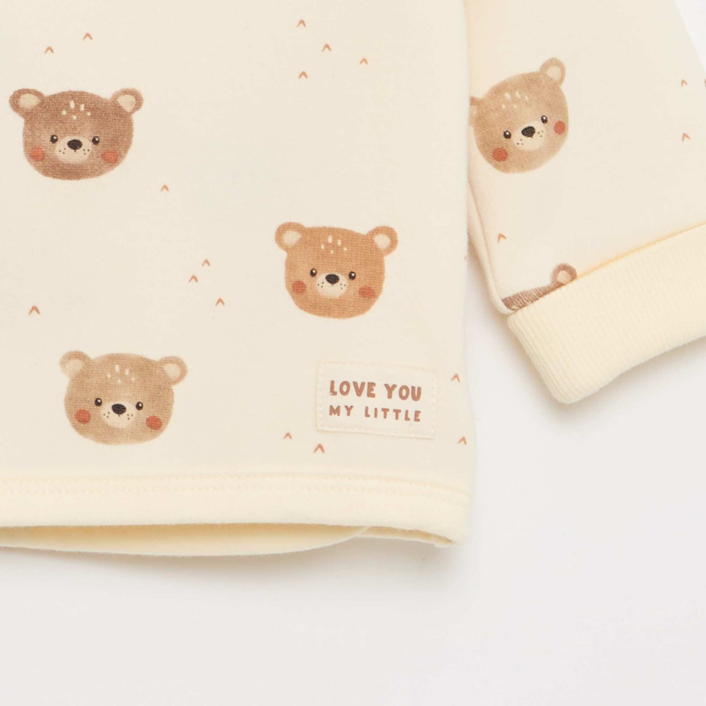 Conjunto buzo + pantalón de felpa - 2 piezas BLANCO