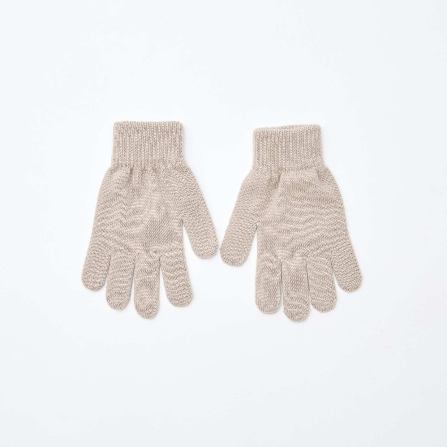 Pack de 2 pares de guantes de punto BEIGE