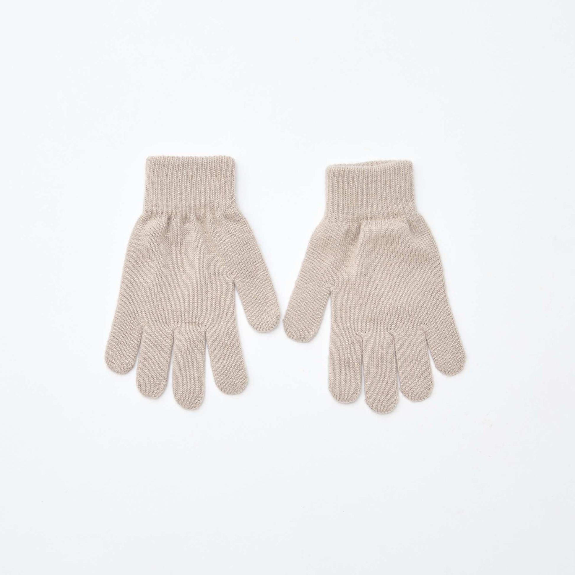 Pack de 2 pares de guantes de punto BEIGE