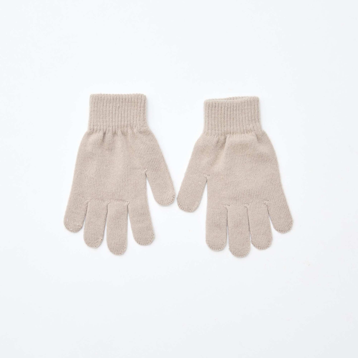 Pack de 2 pares de guantes de punto BEIGE