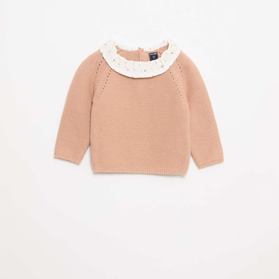 Sweater de punto espuma con cuello Claudine BLANCO
