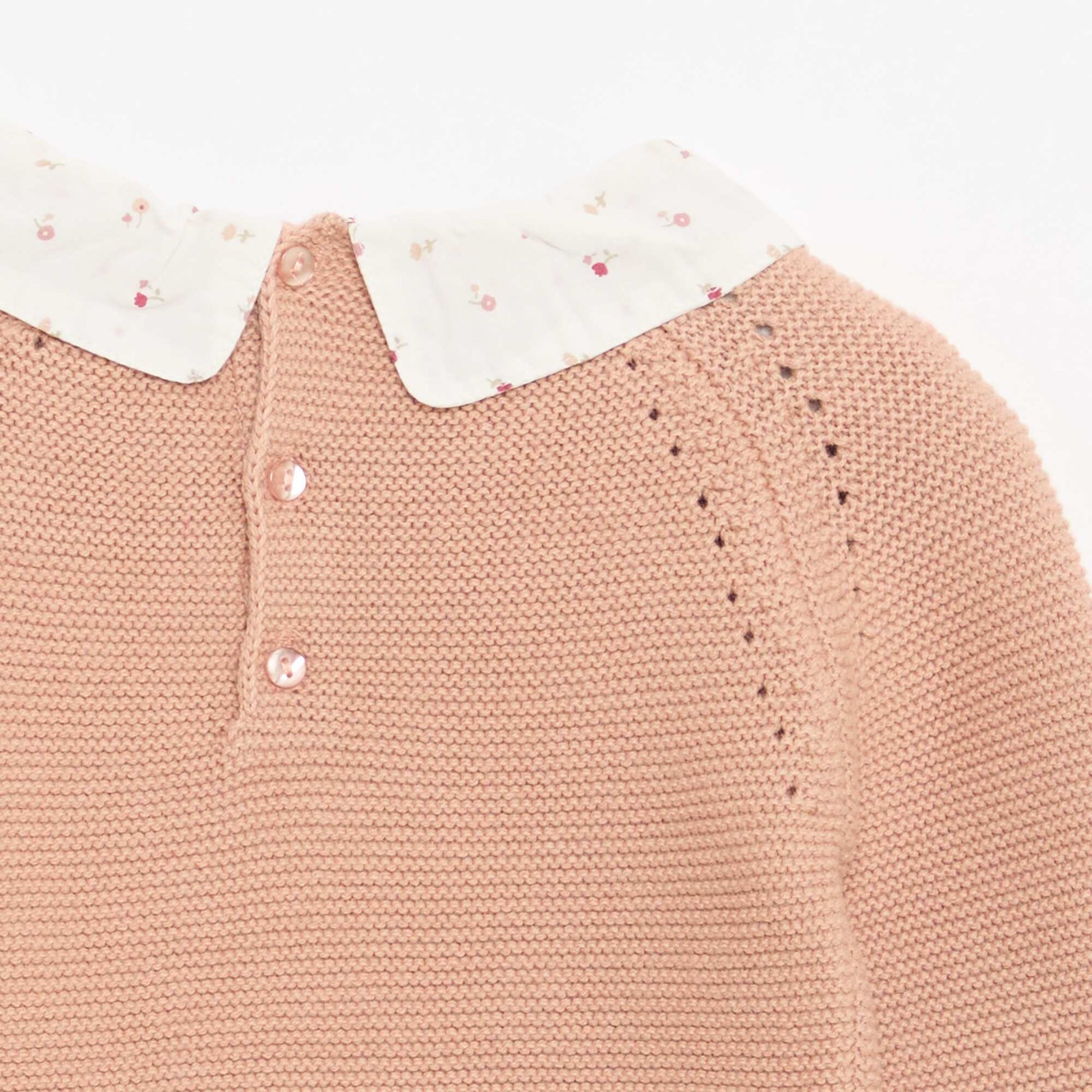 Sweater de punto espuma con cuello Claudine BLANCO